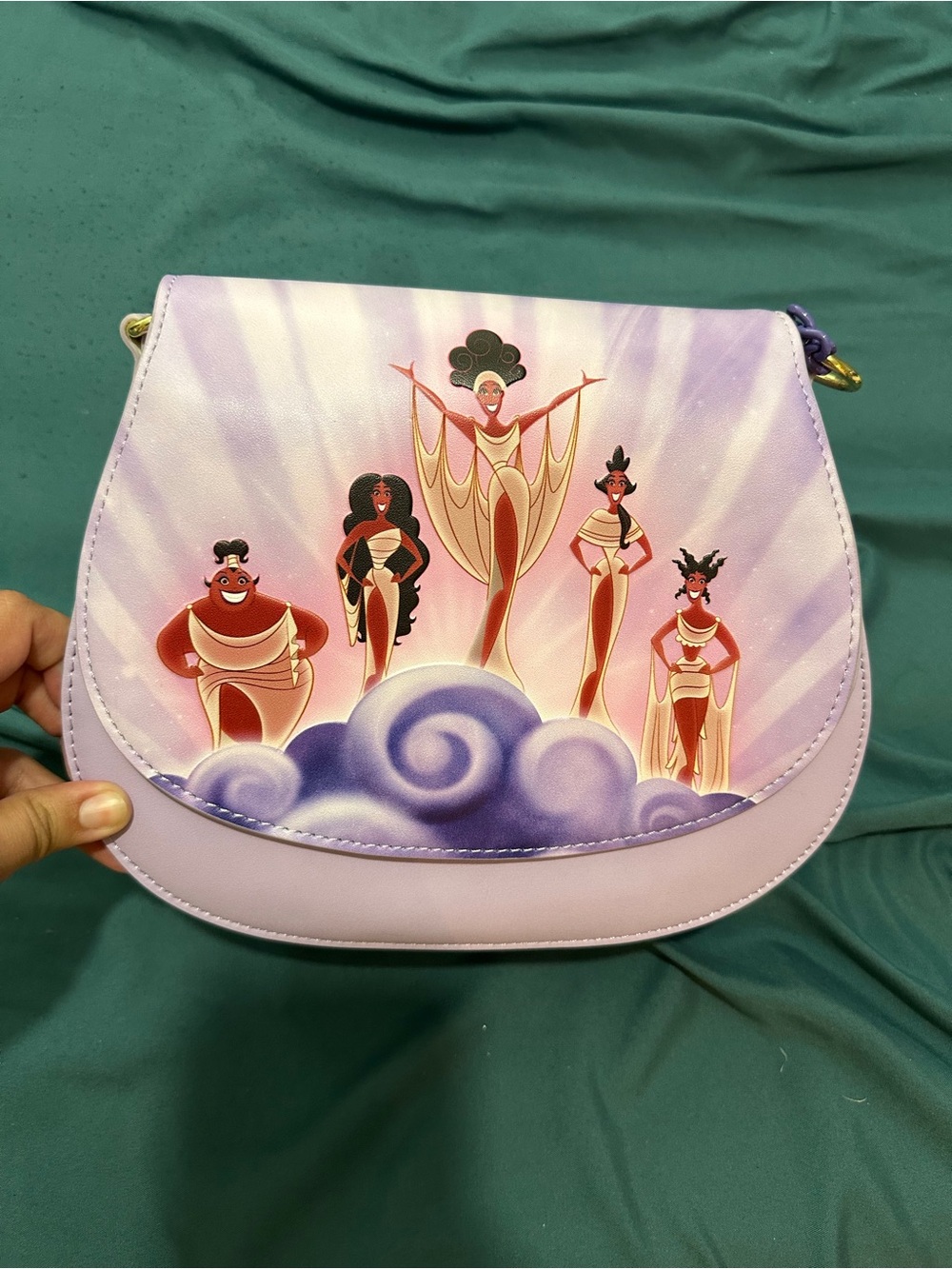 Loungefly Disney Hercules Lilac Crossbody Bag